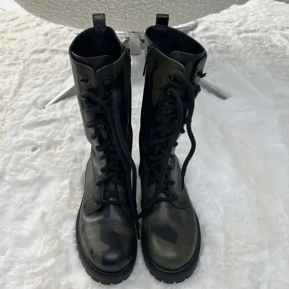 MICHAEL KORS-Military Boots/Calf High-Made in Italy-Worn 1x-No Box - Picture 3 of 16
